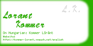lorant kommer business card